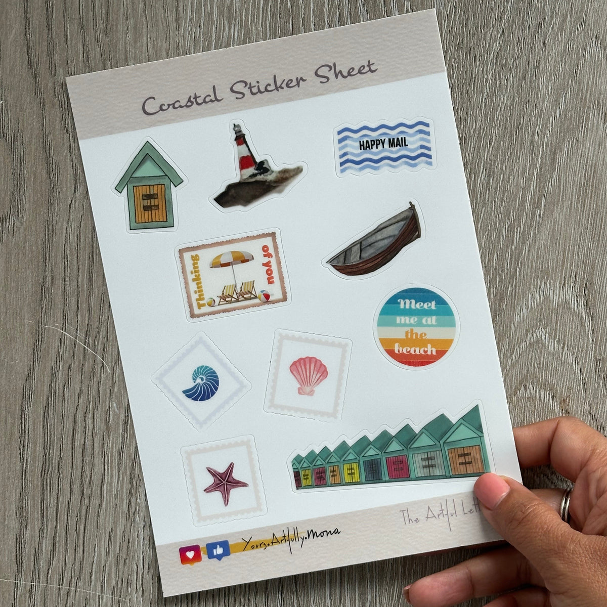 Coastal Sticker Sheet – 10 Kiss-Cut Vinyl Stickers