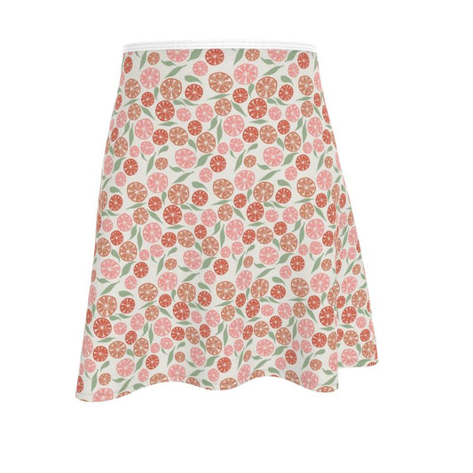 Skirt with floral pattern on a white background