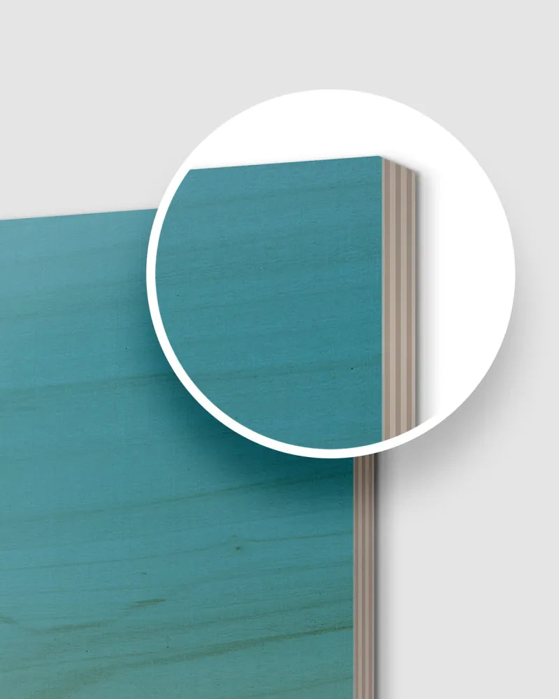 Green and Teals Watercolour Art Print on Wood
