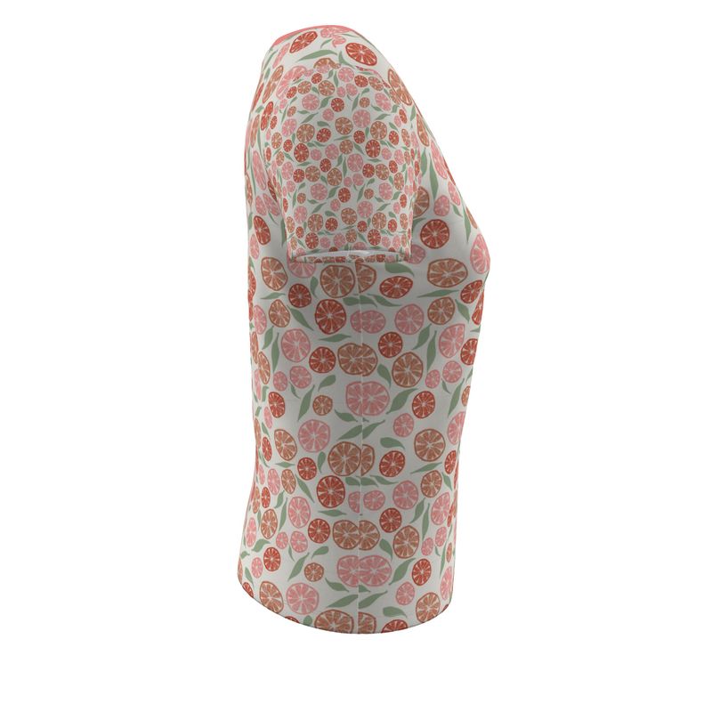 Floral patterned top on a white background