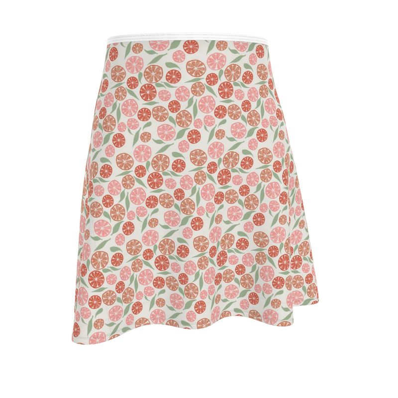 Skirt with floral pattern on a white background