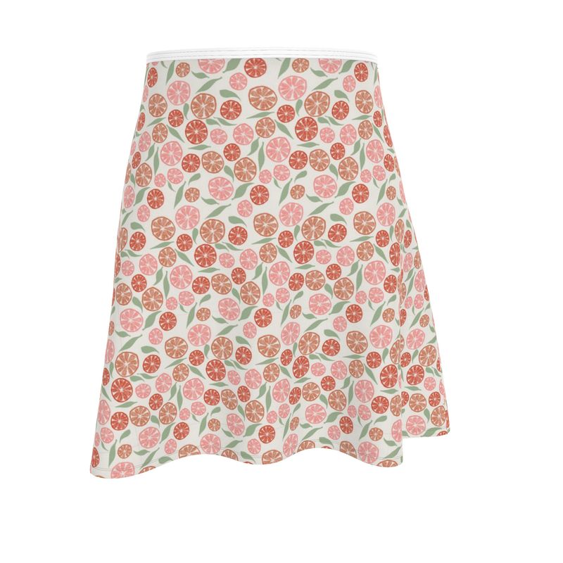 Skirt with floral pattern on a white background