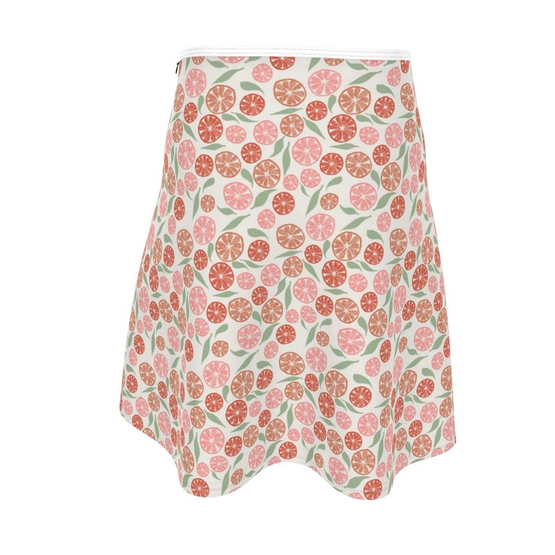 Skirt with a floral pattern on a white background