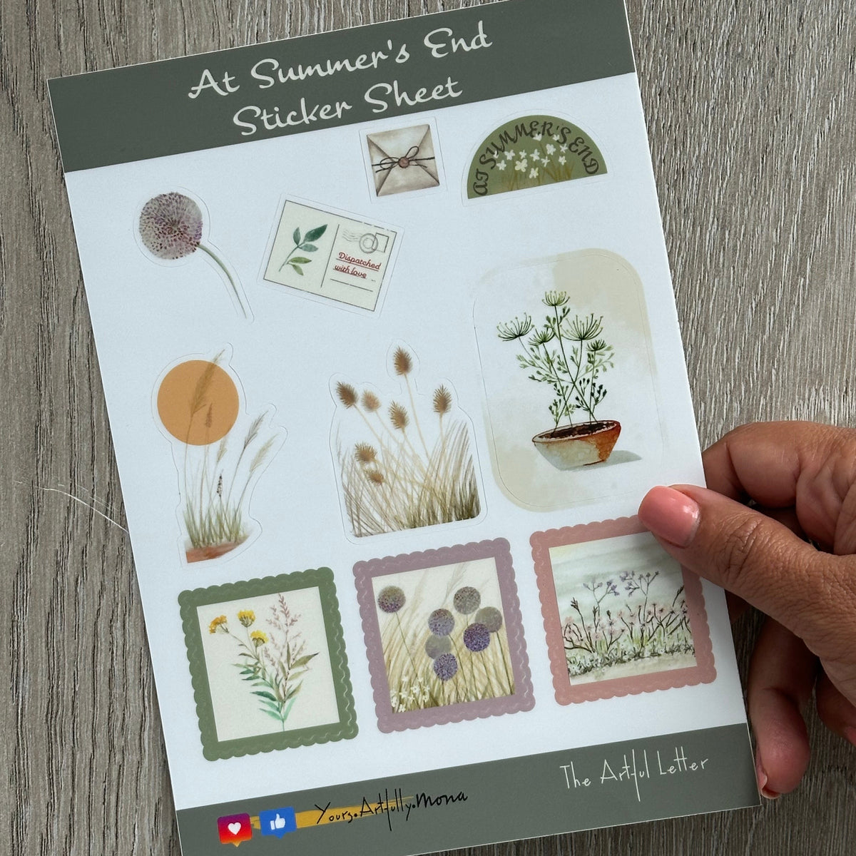 At Summer's End Sticker Sheet – 10 Kiss-Cut Vinyl Stickers