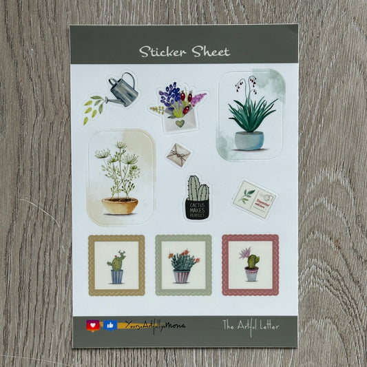 Botanical Sticker Sheet – 10 Kiss-Cut Vinyl Stickers