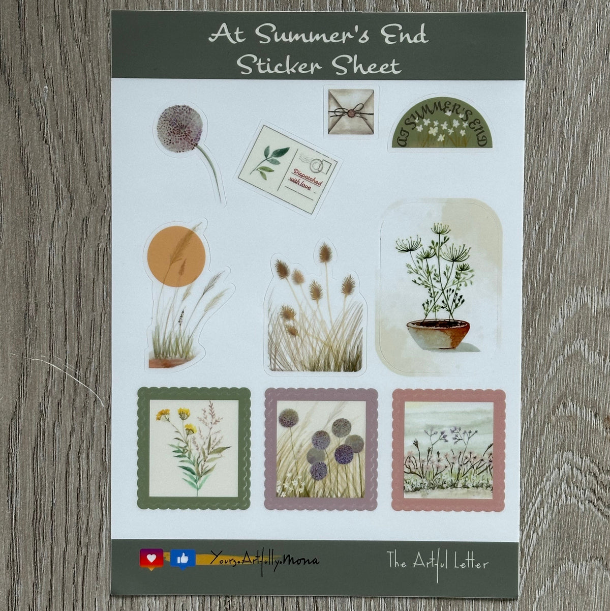 At Summer's End Sticker Sheet – 10 Kiss-Cut Vinyl Stickers