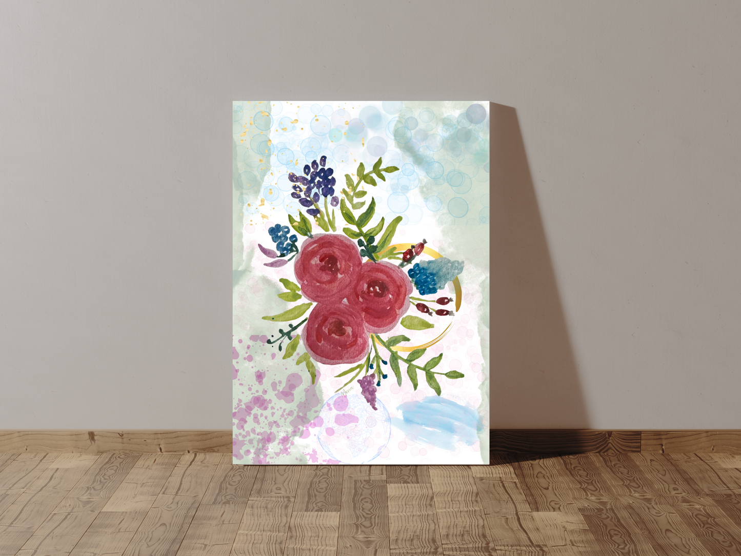 Bouquet of Love Watercolor Print on Matte Paper (Unframed)