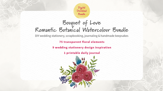 Garden Romance Wedding Clipart & Scrapbook Bundle