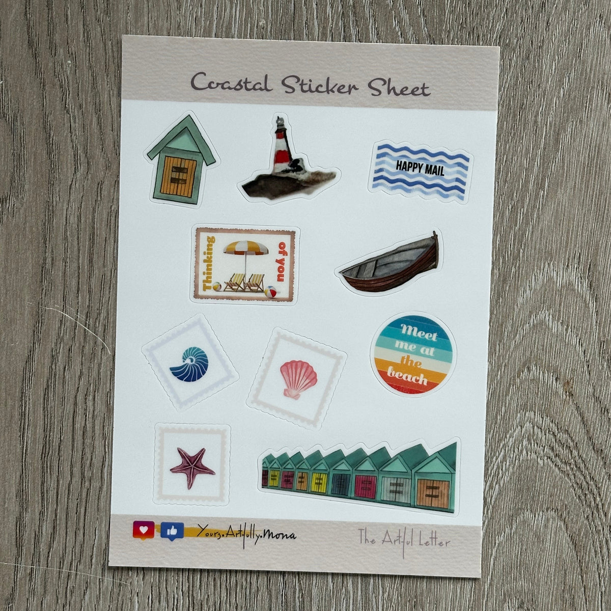 Coastal Sticker Sheet – 10 Kiss-Cut Vinyl Stickers