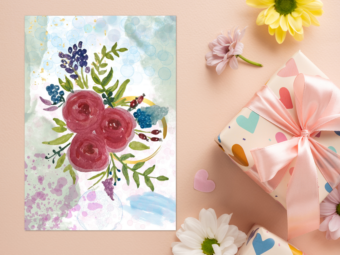 Bouquet of Love Birthday Greeting Cards – Pack of 10