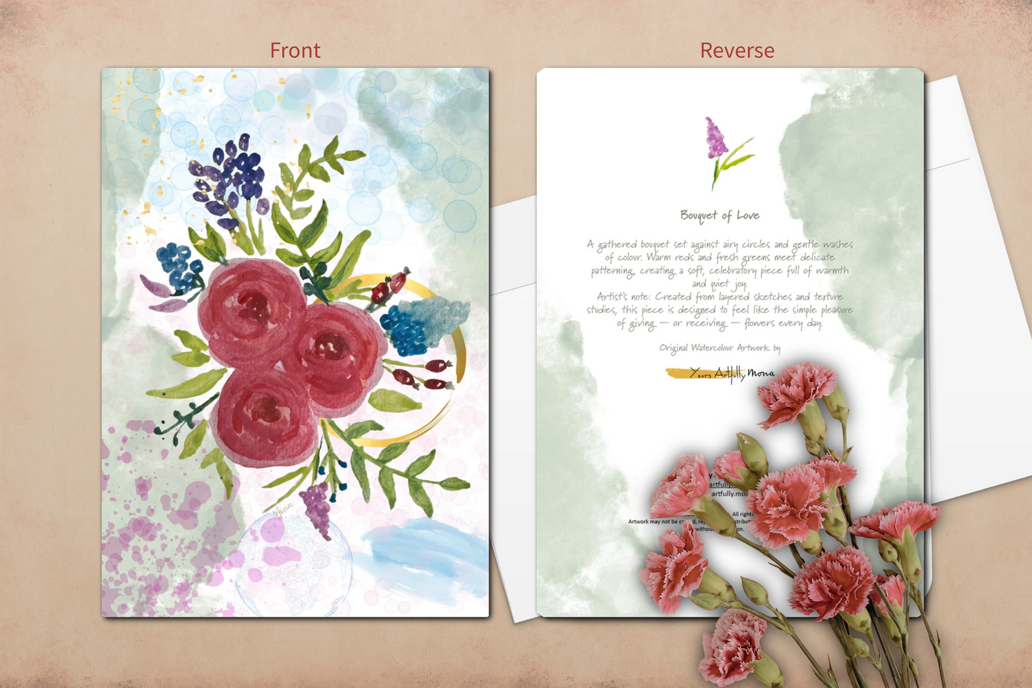 Bouquet of Love Birthday Greeting Cards – Pack of 10