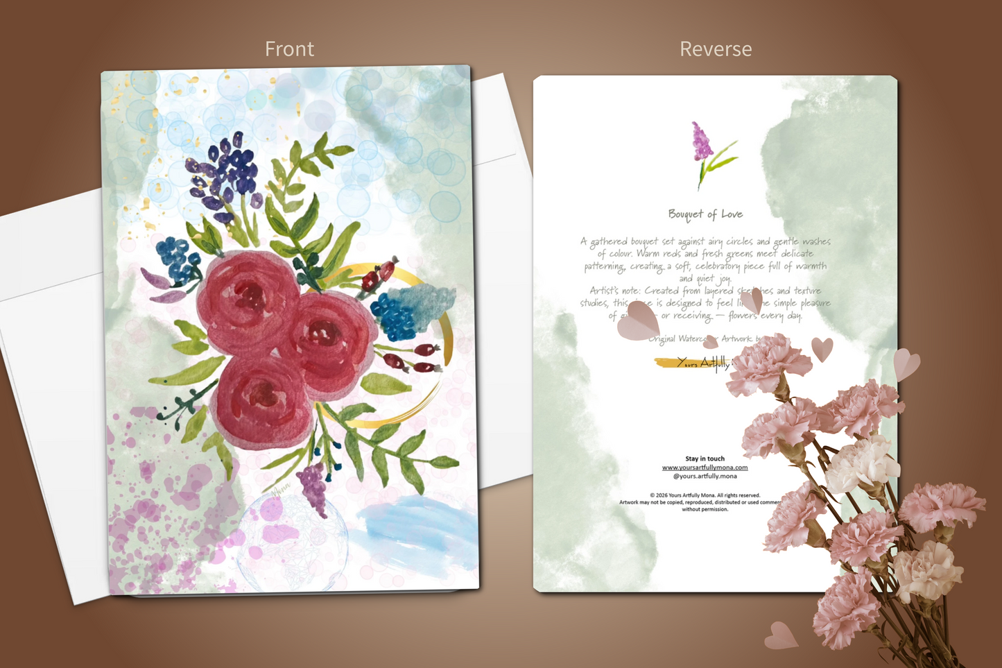 Bouquet of Love Birthday Greeting Cards – Pack of 10