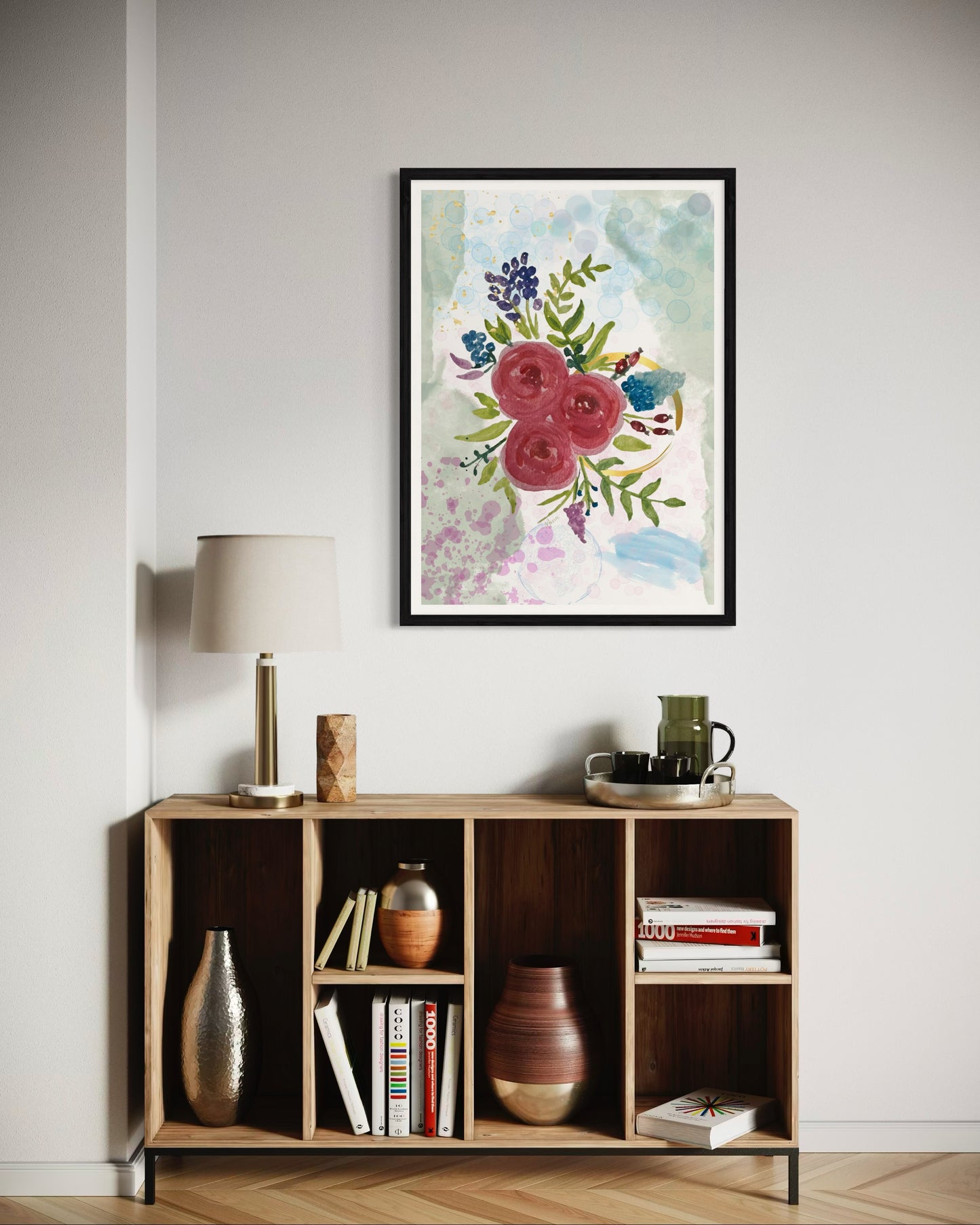 Bouquet of Love Watercolor Print on Matte Paper (Unframed)
