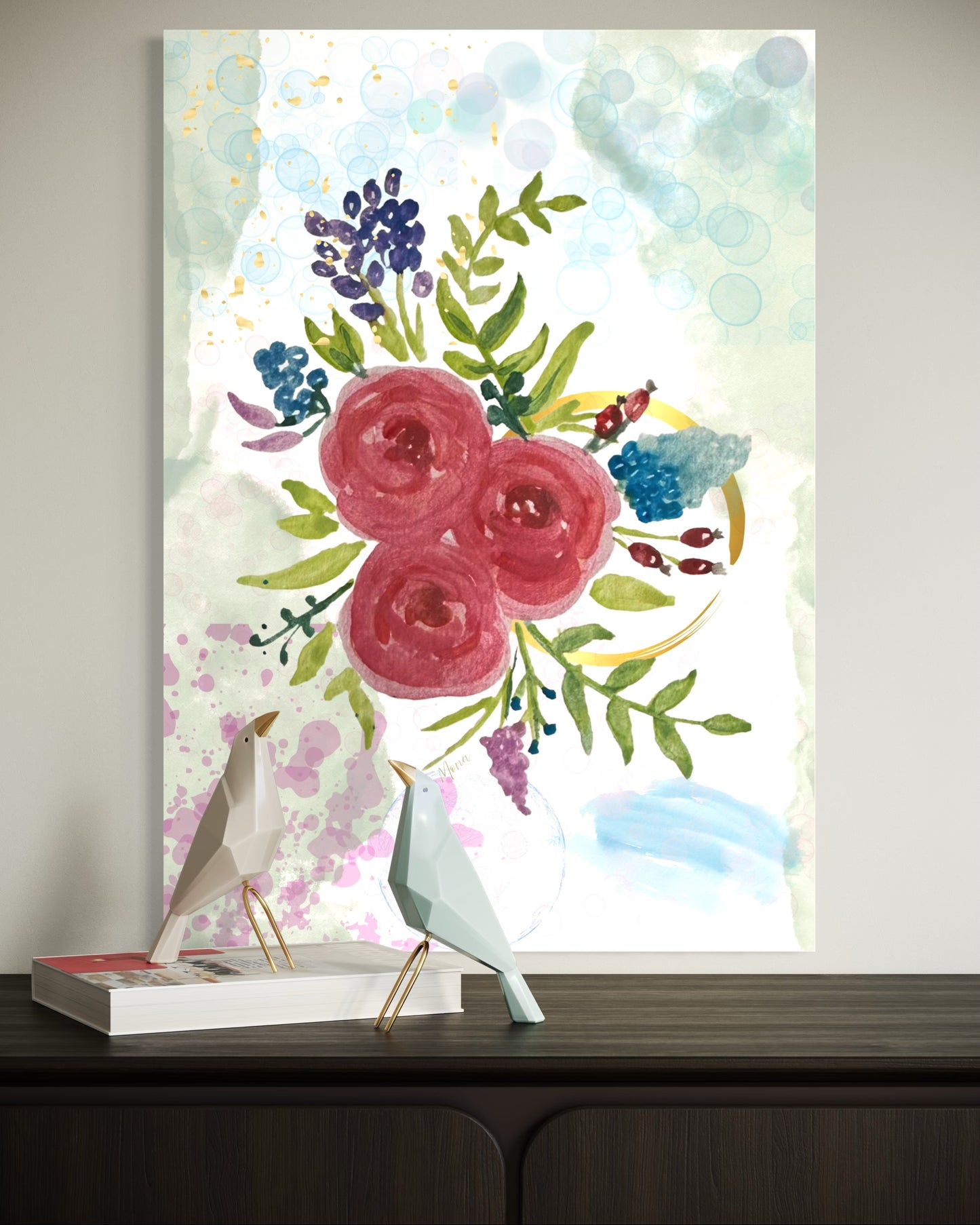 Bouquet of Love Watercolor Print on Matte Paper (Unframed)