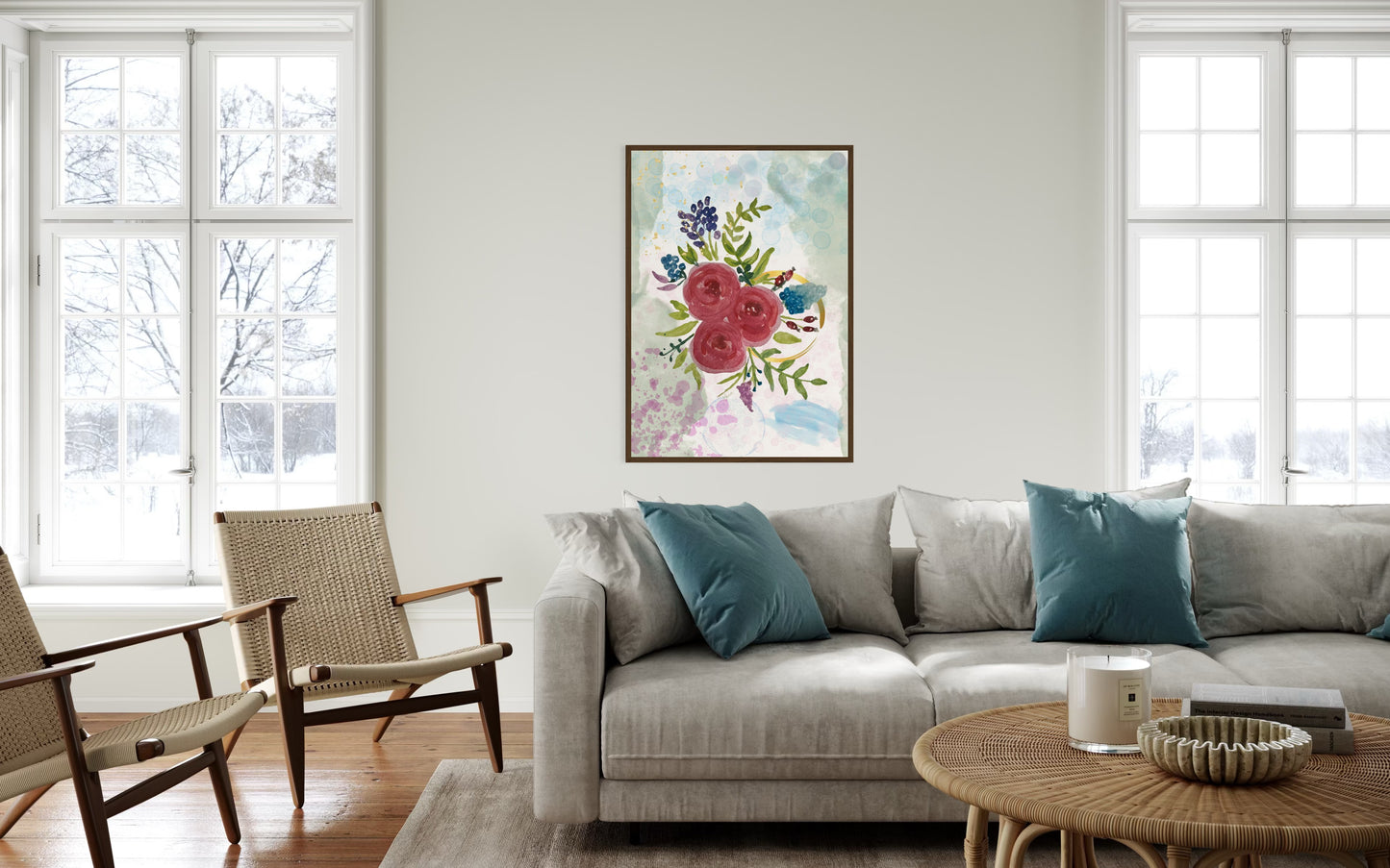 Bouquet of Love Watercolor Print on Matte Paper (Unframed)