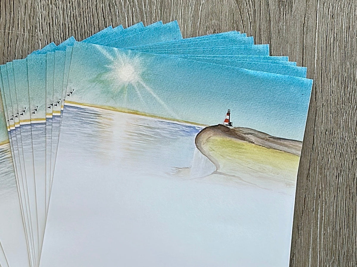 South Downs Coastal Writing Paper Set - 10 Sheets + Envelopes