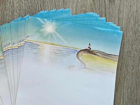 South Downs Coastal Writing Paper Set - 10 Sheets + Envelopes
