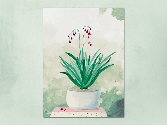 Little Blue Pot of Blooms Printable Wall Art - Digital Download