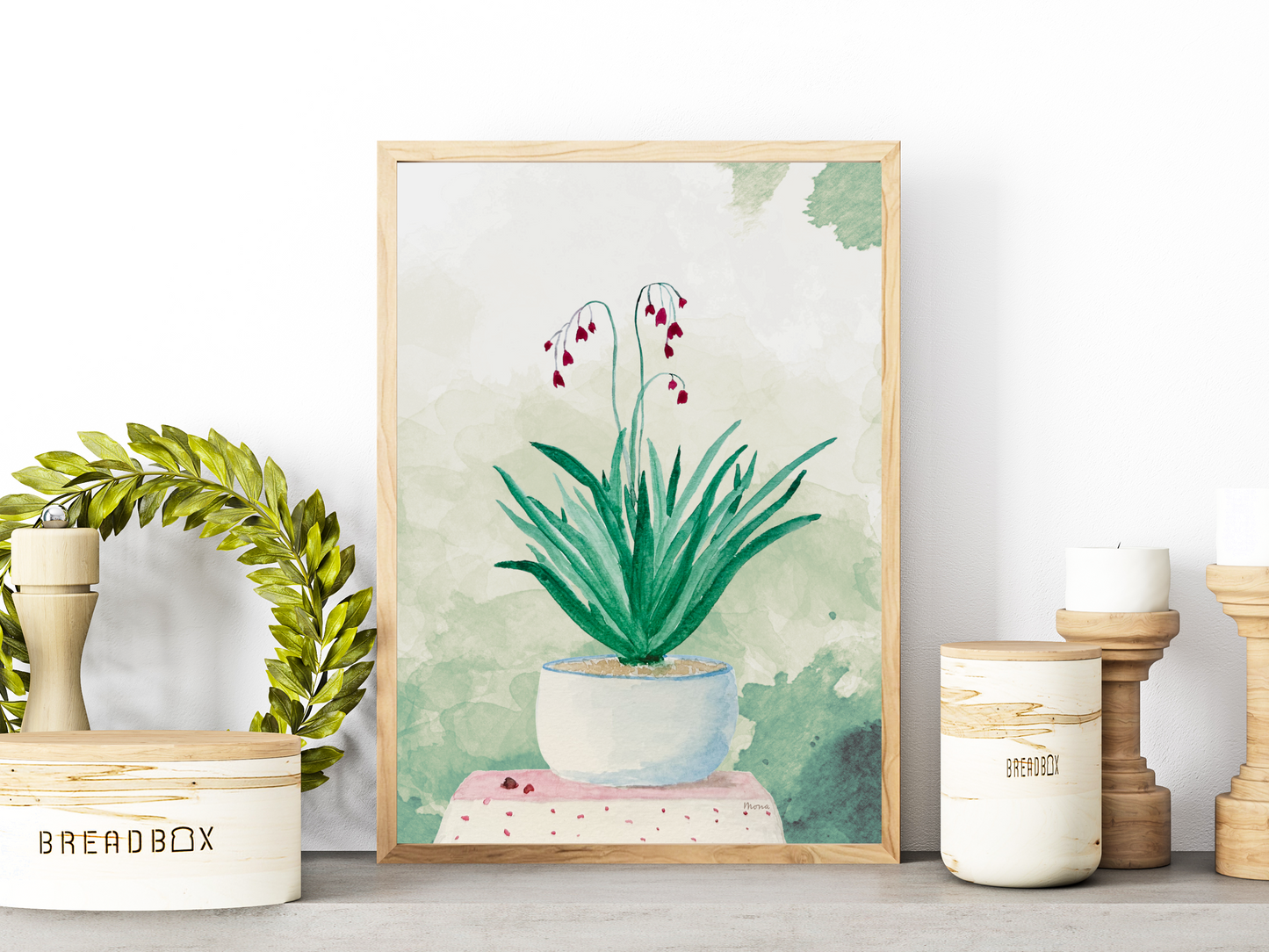 Little Blue Pot of Blooms Printable Wall Art - Digital Download