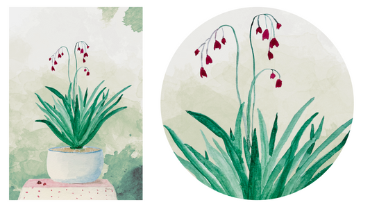 Little Blue Pot of Blooms Printable Wall Art - Digital Download