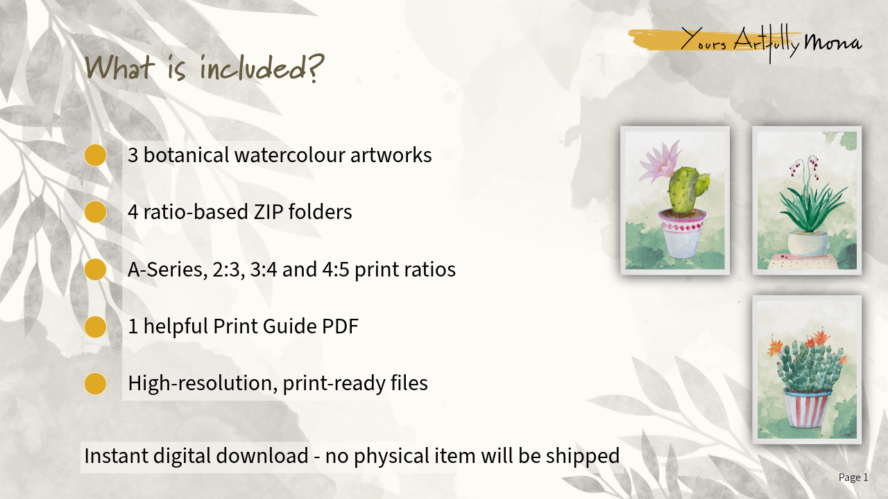 Potted Botanical Trio – Printable Wall Art Set of 3