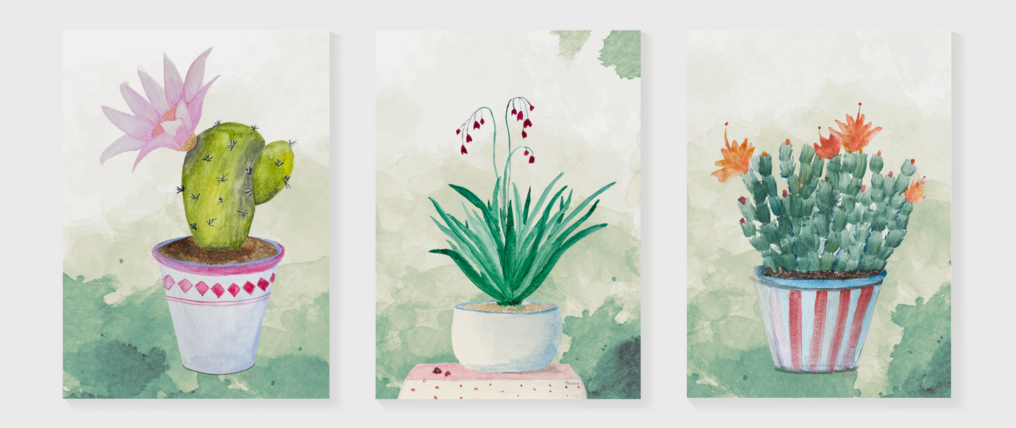Potted Botanical Trio – Printable Wall Art Set of 3