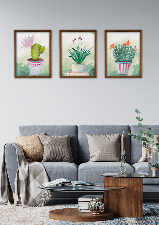 Potted Botanical Trio – Printable Wall Art Set of 3