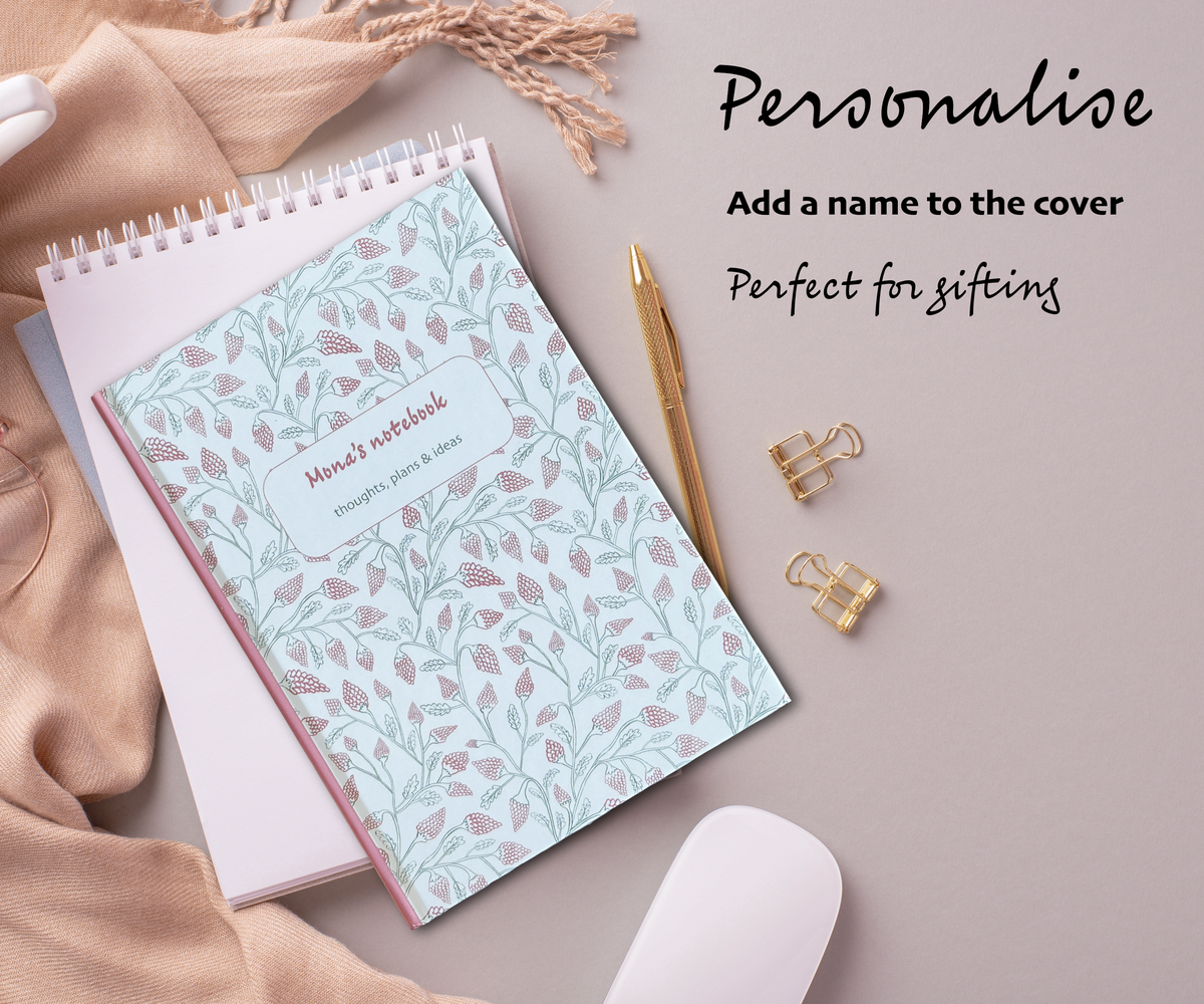 Personalised A5 Hardback Notebook — Lupin Meadow