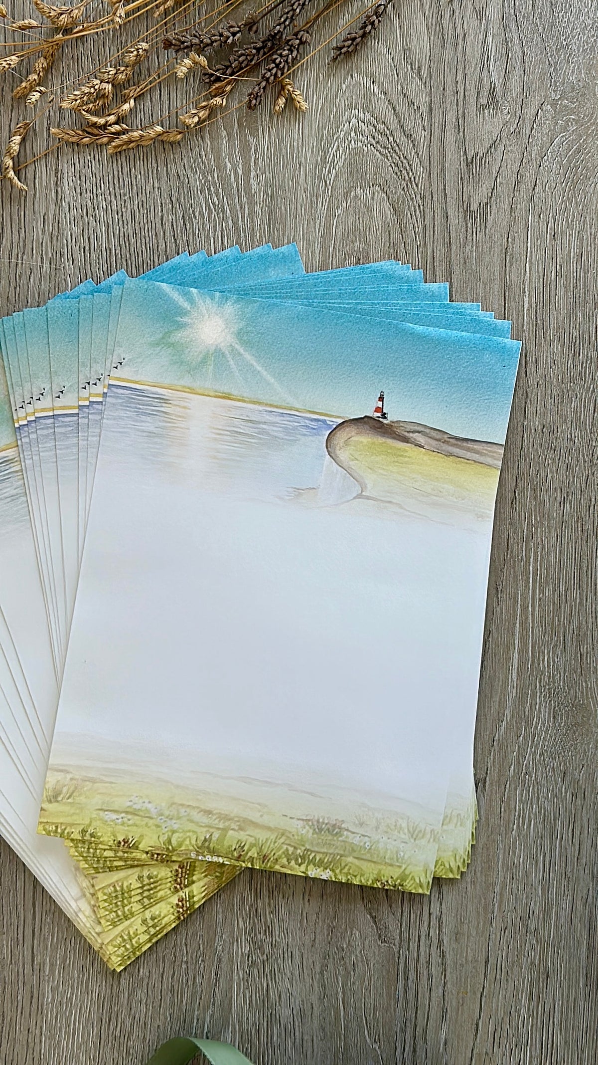 South Downs Coastal Writing Paper Set - 10 Sheets + Envelopes