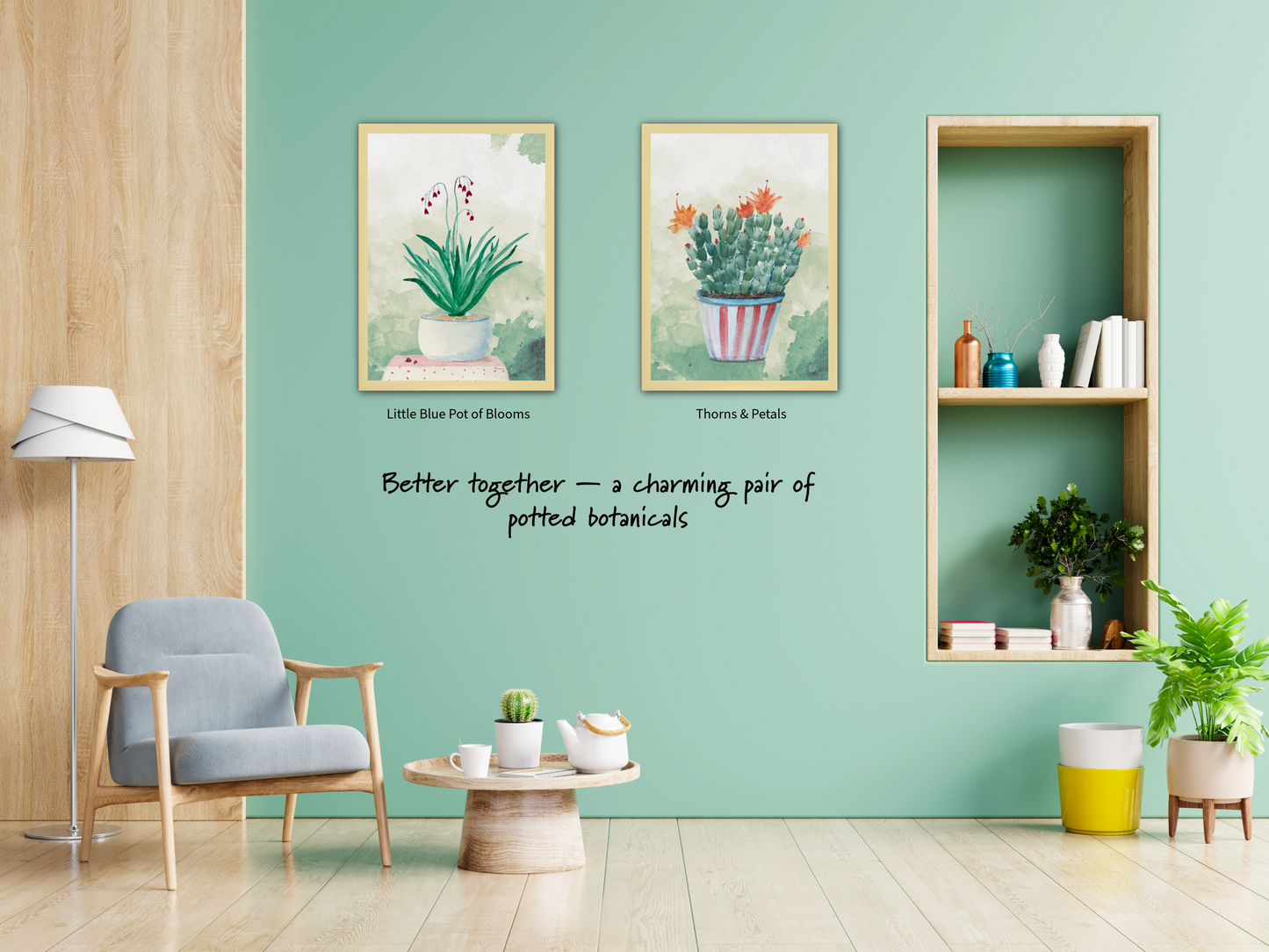 Thorns and Petals Cactus Watercolour Print - Digital Download