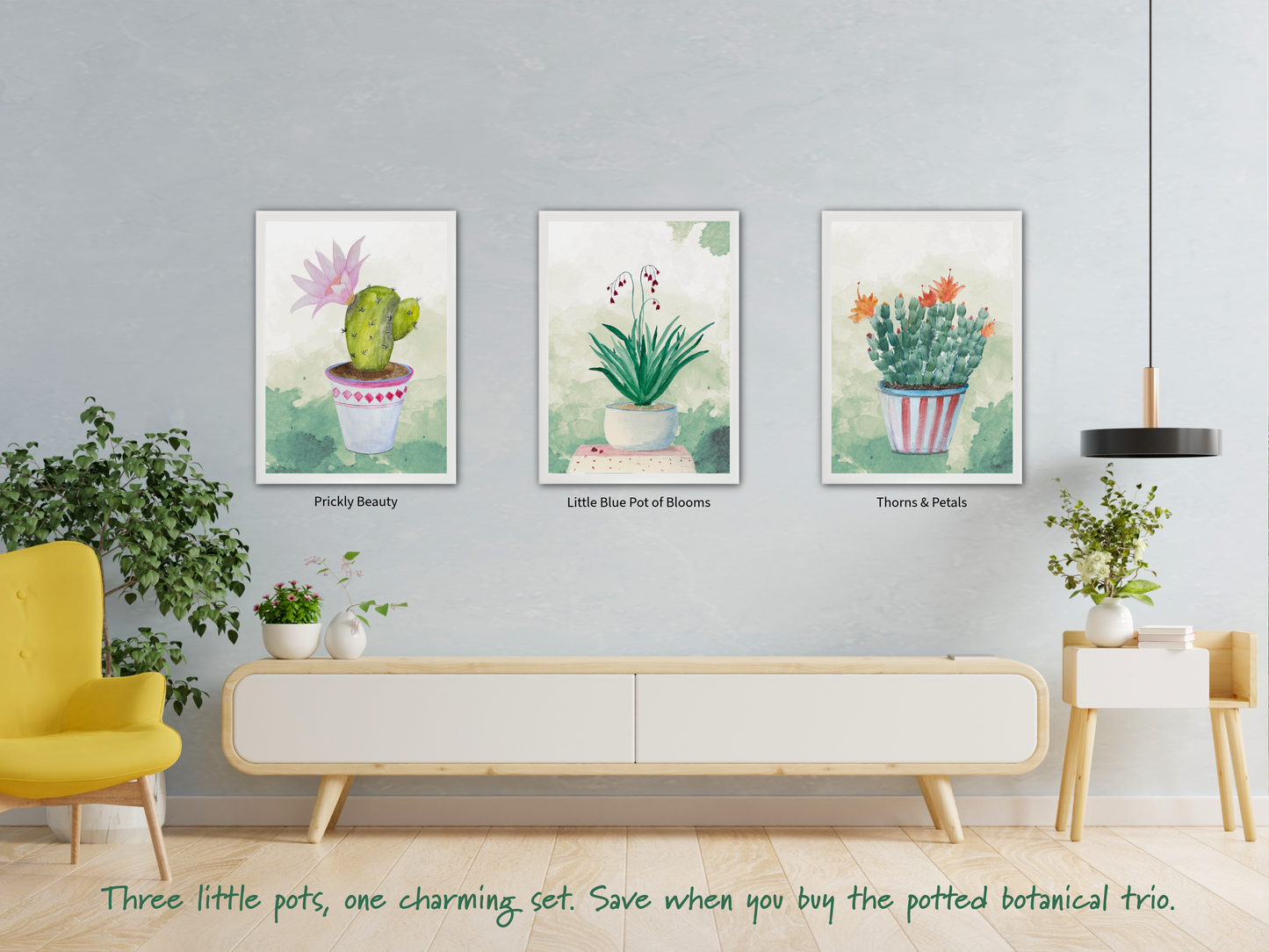 Thorns and Petals Cactus Watercolour Print - Digital Download