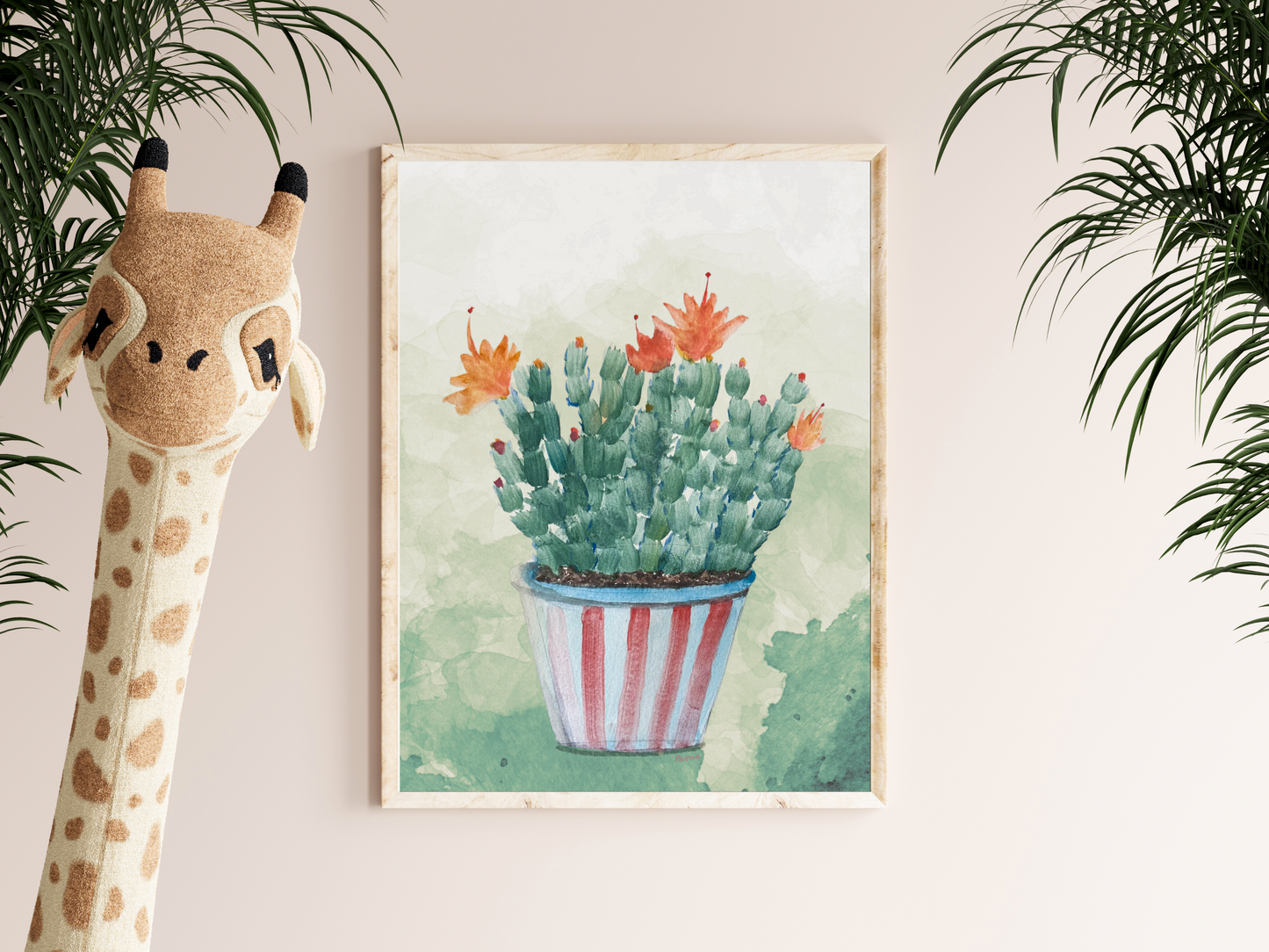 Thorns and Petals Cactus Watercolour Print - Digital Download