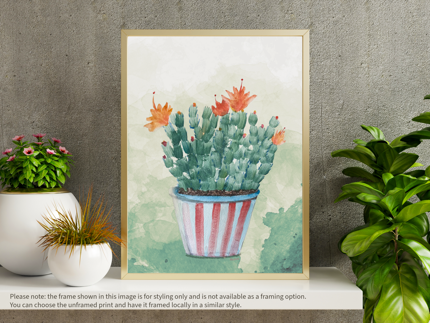 Thorns and Petals Cactus Watercolour Digital Download
