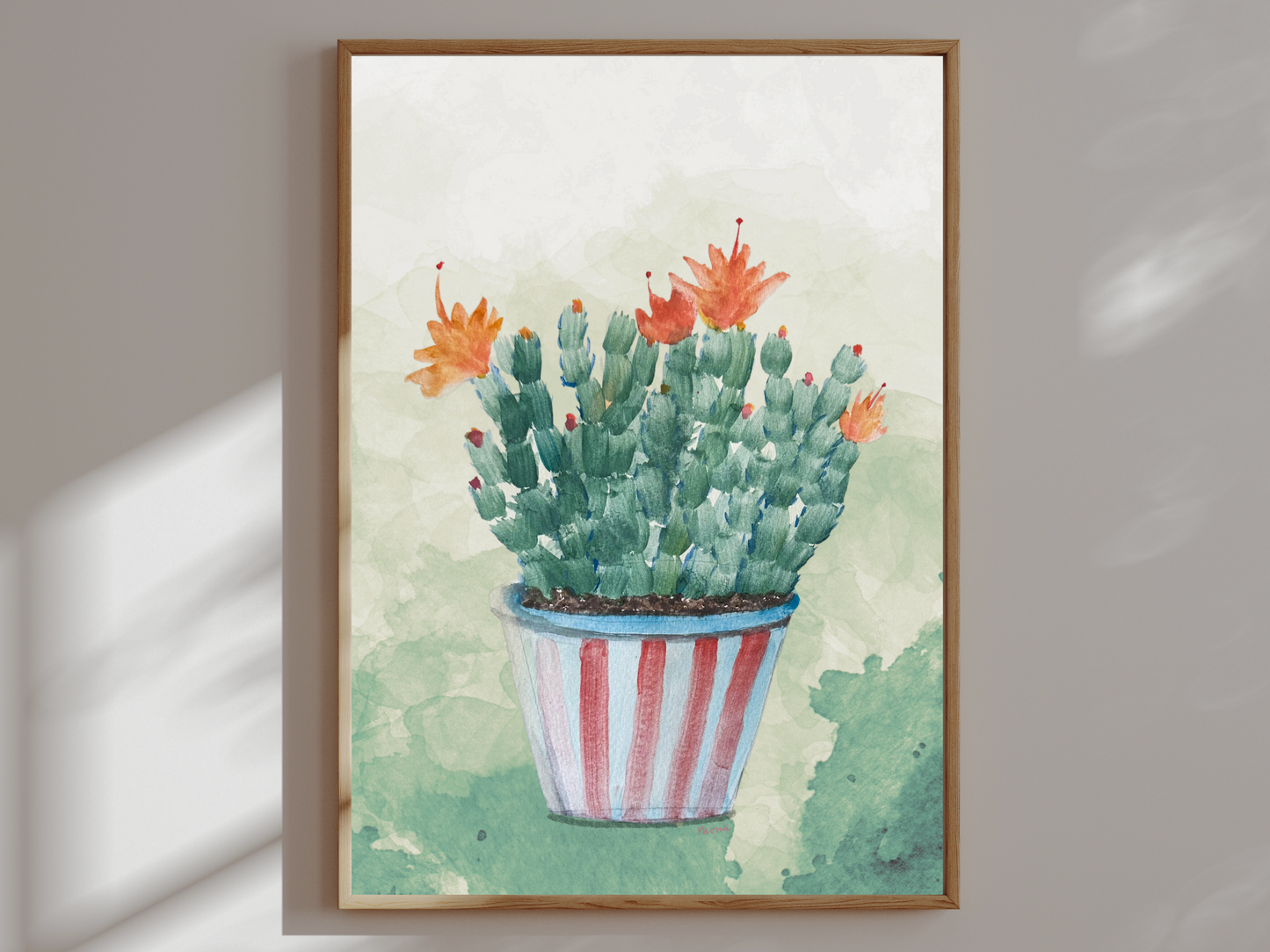 Thorns and Petals Cactus Watercolour Print - Digital Download