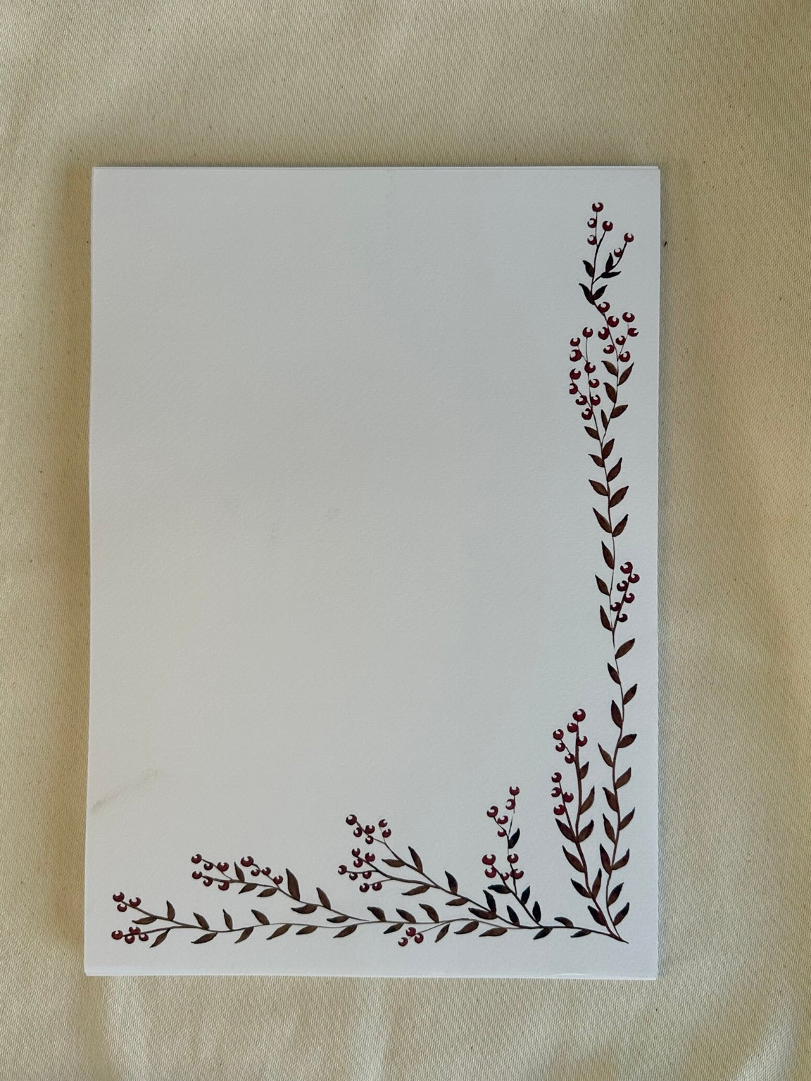 Autumn Gather A4 letter paper with autumn botanical border