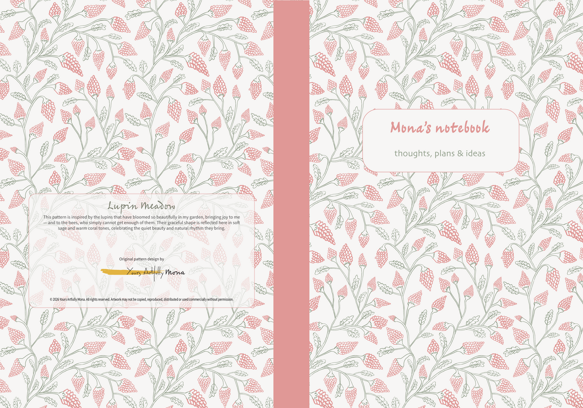 Personalised A5 Hardback Notebook — Lupin Meadow