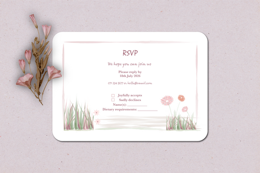Garden Romance RSVP Insert - Pack of 10