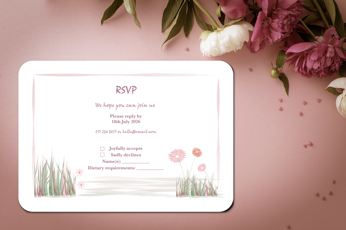 Garden Romance RSVP Insert - Pack of 10